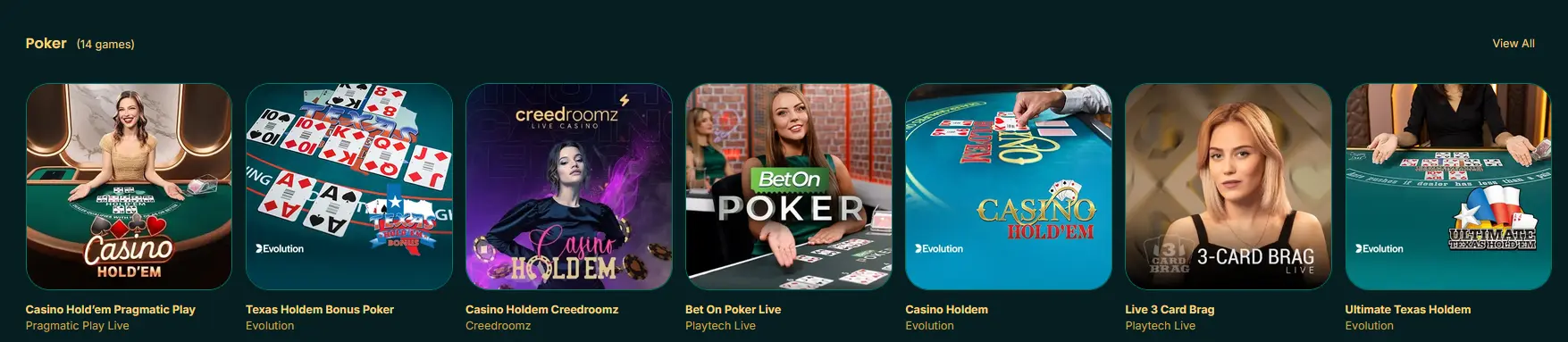 Luckymate live poker table for Three Card Poker and Casino Hold'em
